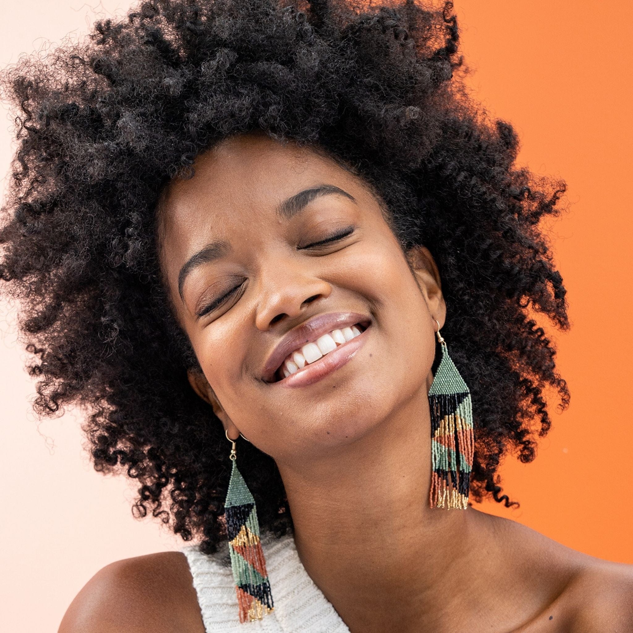 Brittany beaded fringe earrings