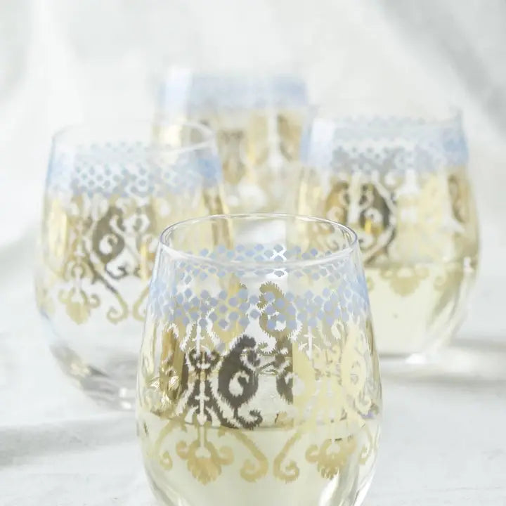 Golden Ikat Stemless