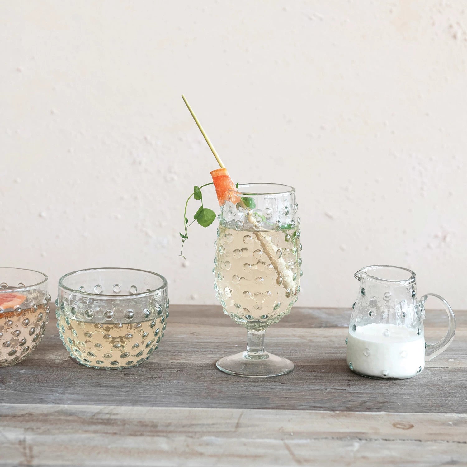 Hobnail Stemmed Glass