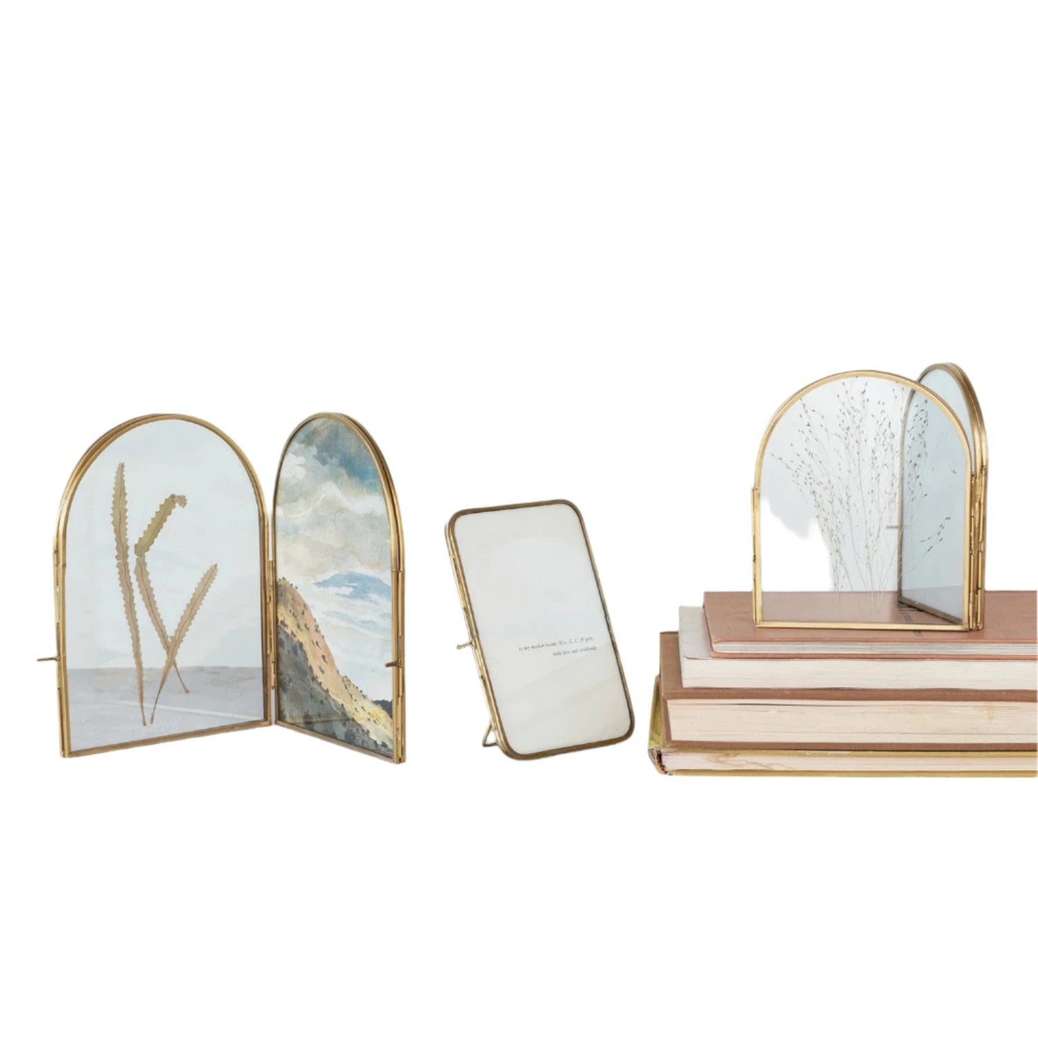 Brass & Glass Arched Photo Frame