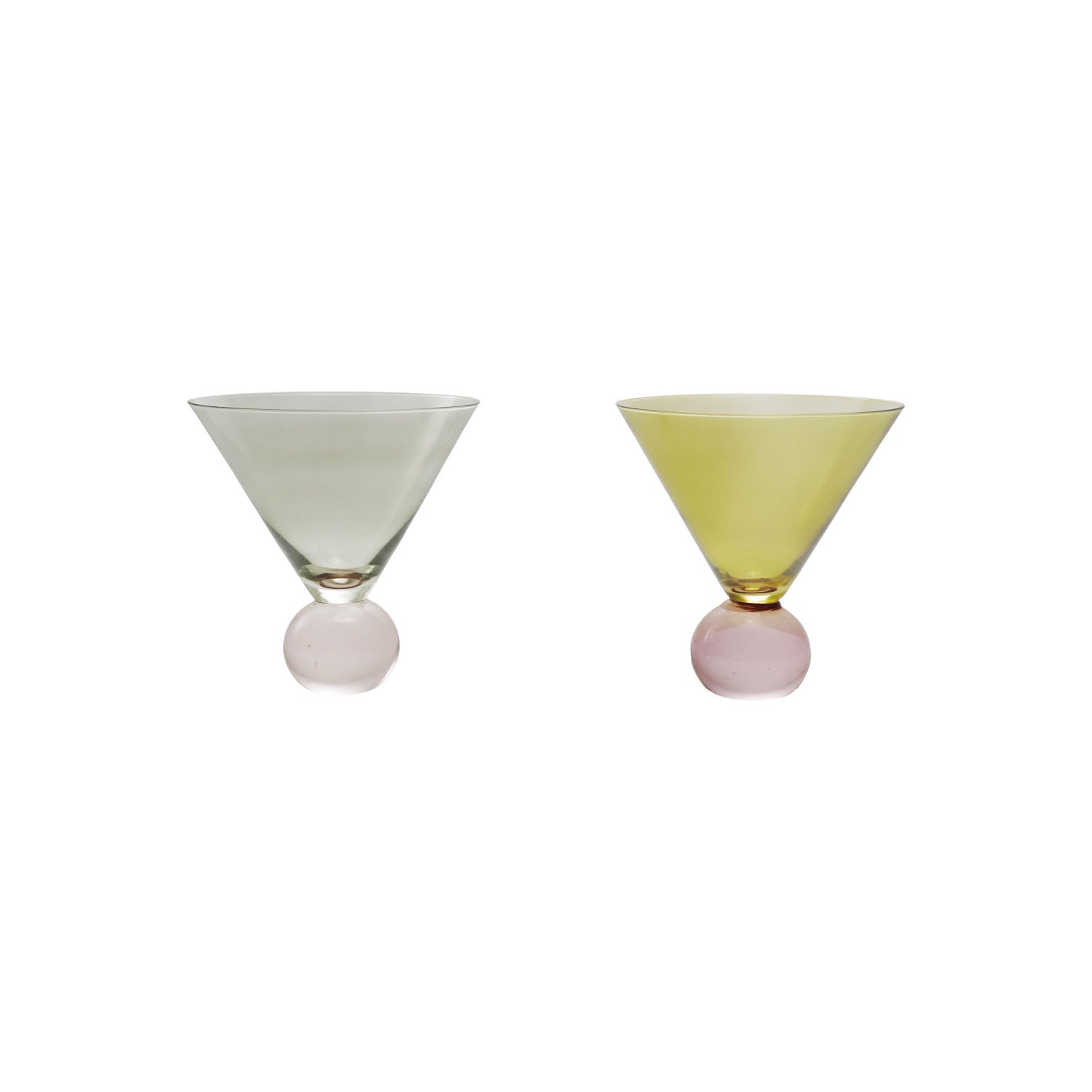 Two-Tone Martini Glass with Ball Stem