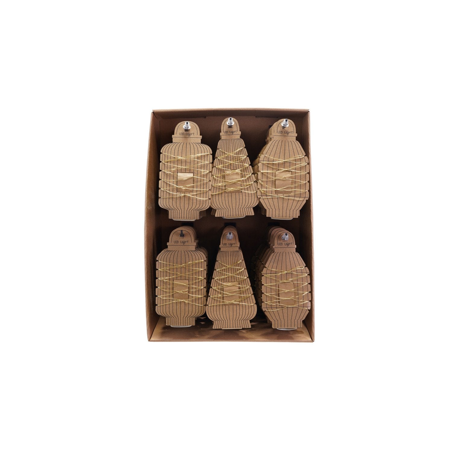 LED String Lights on 3 Styles of Paper Lantern Display Cards