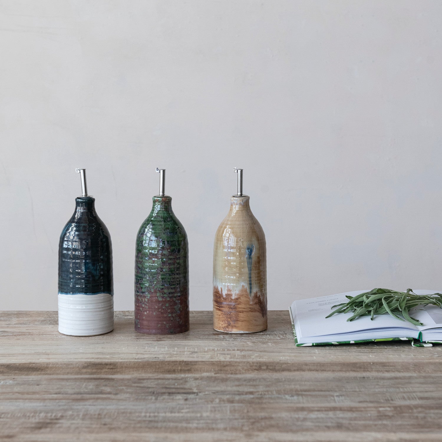 Stoneware Oil Cruet