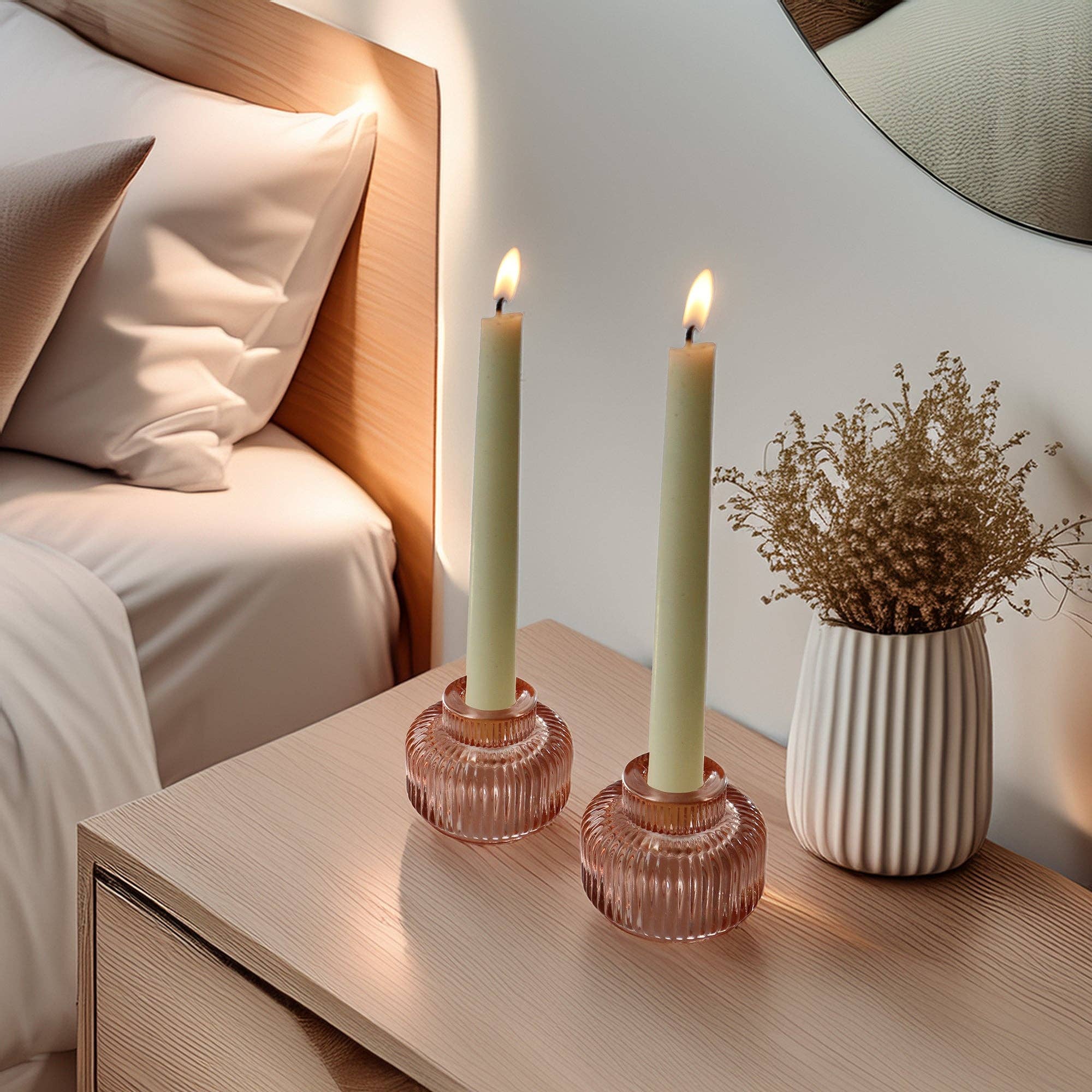 Fluted Glass Taper Holder