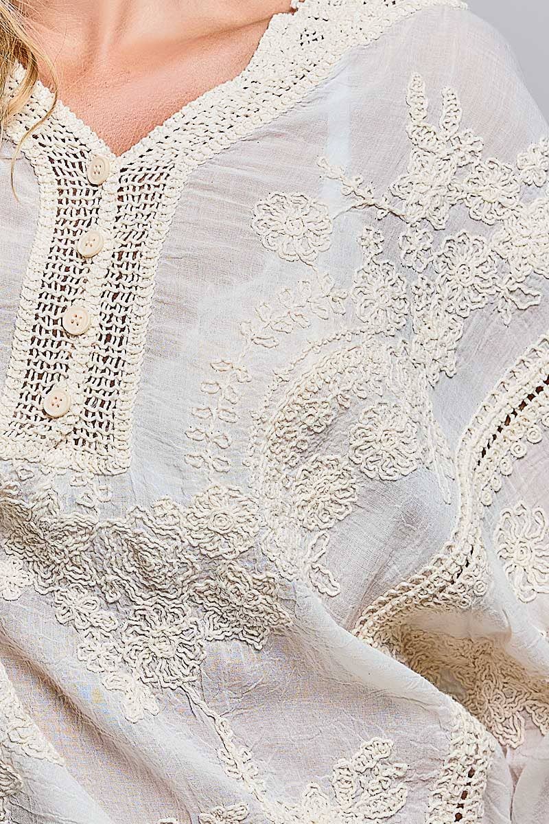 Emily Floral Embroidered Blouse