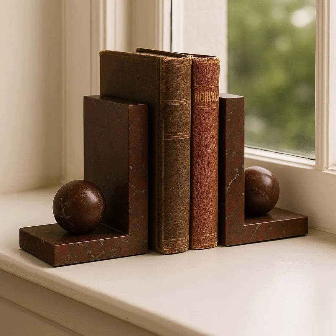 Plum Marble Book Ends (Pair)