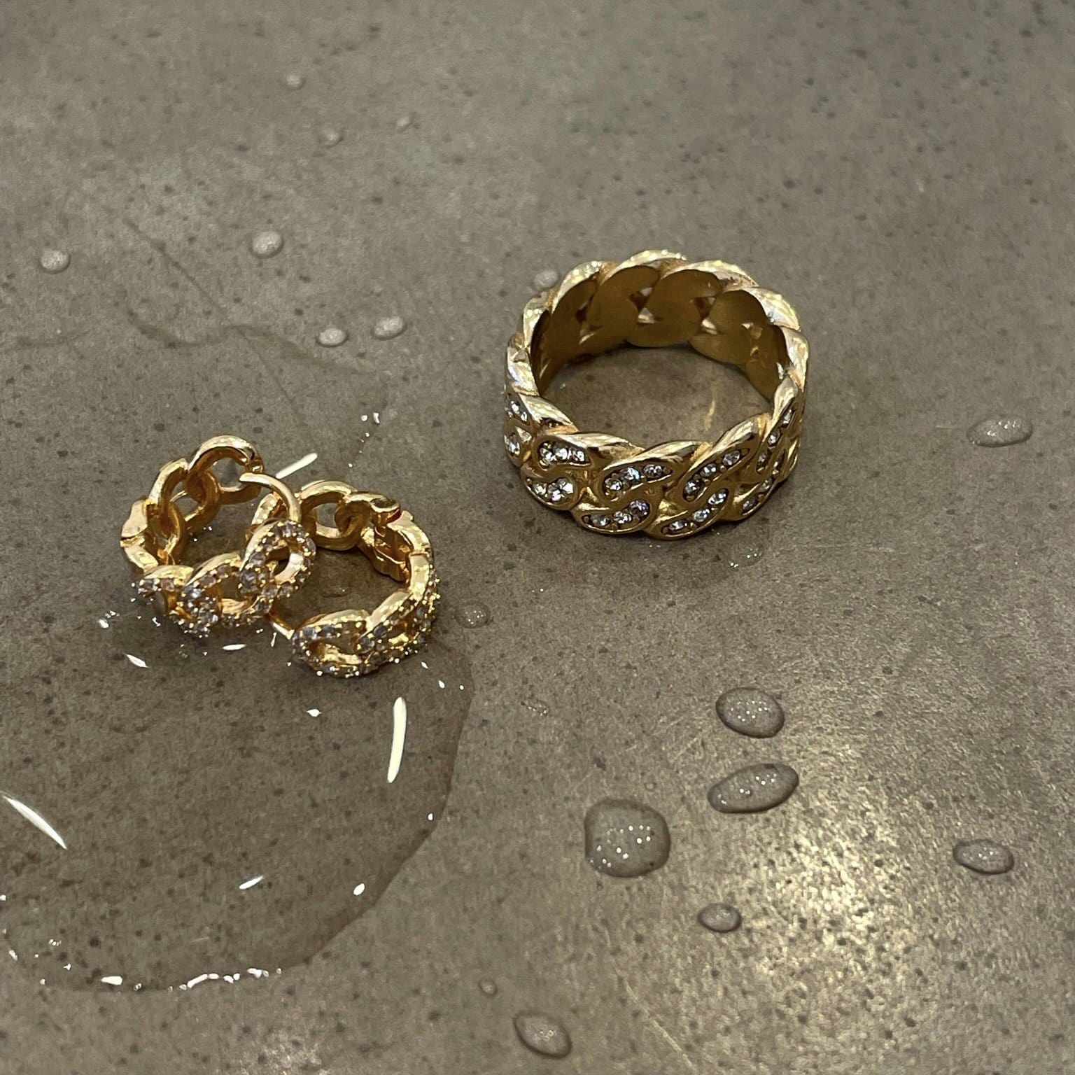 Anika Chain Huggie Hoop Earring