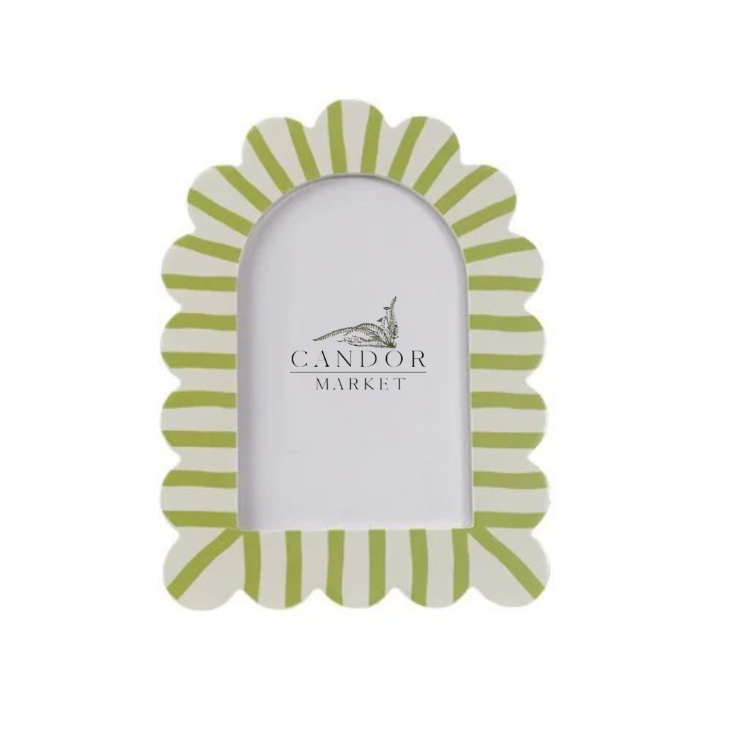 Striped Scalloped Frame