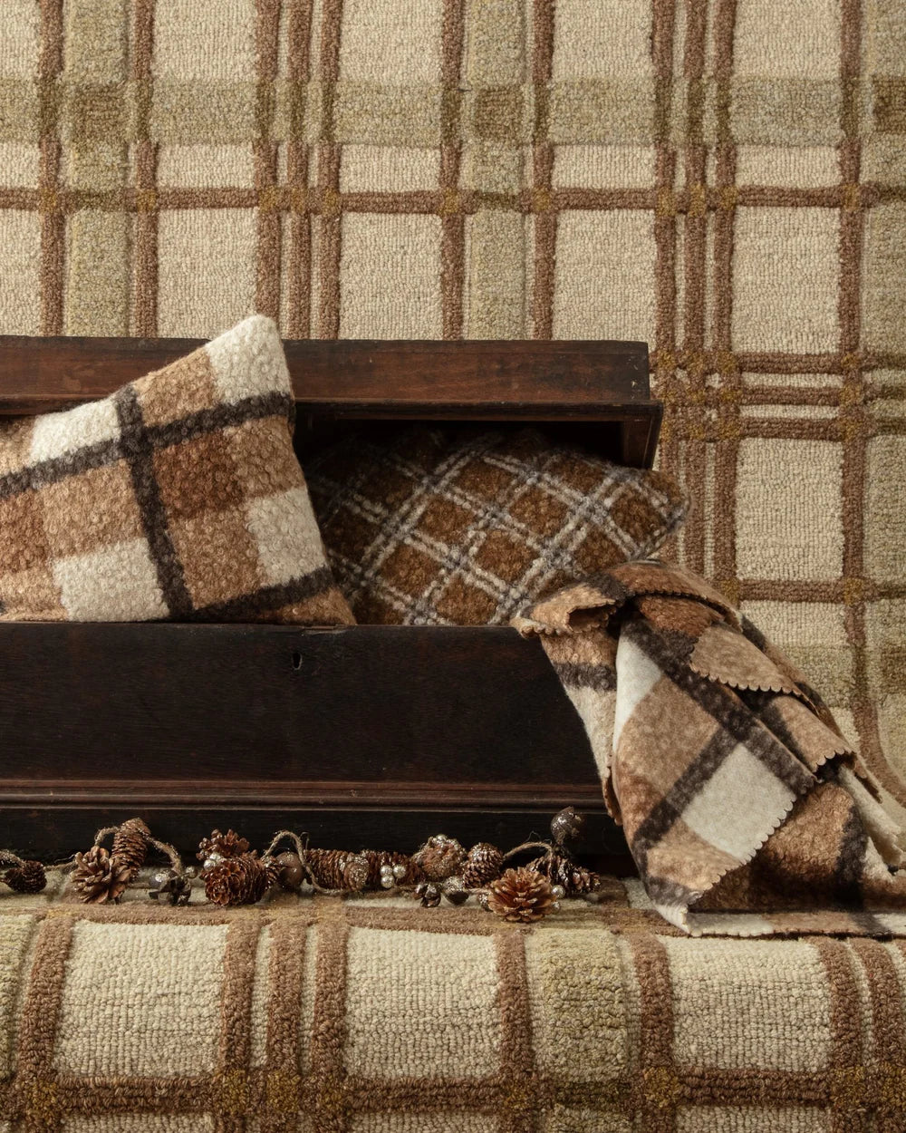 Brown Plaid Sherpa Throw