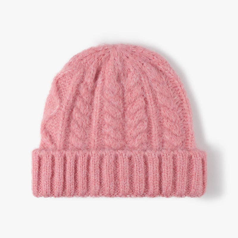 Solid Knit Jacquard Beanie