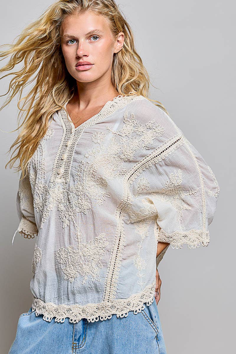 Emily Floral Embroidered Blouse