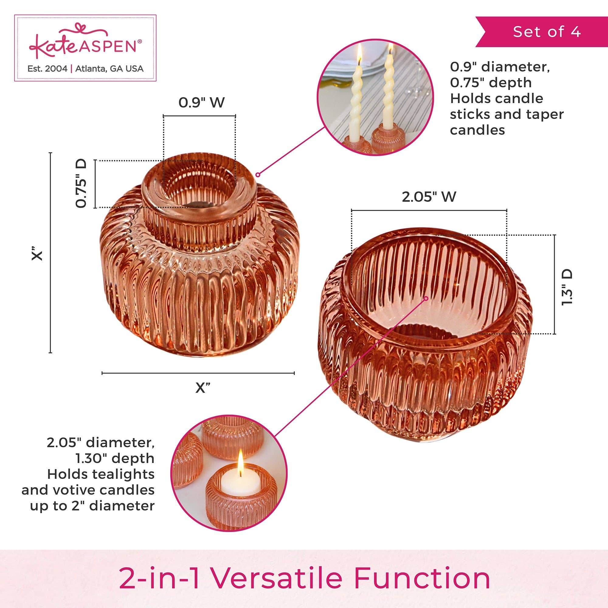 Fluted Glass Taper Holder