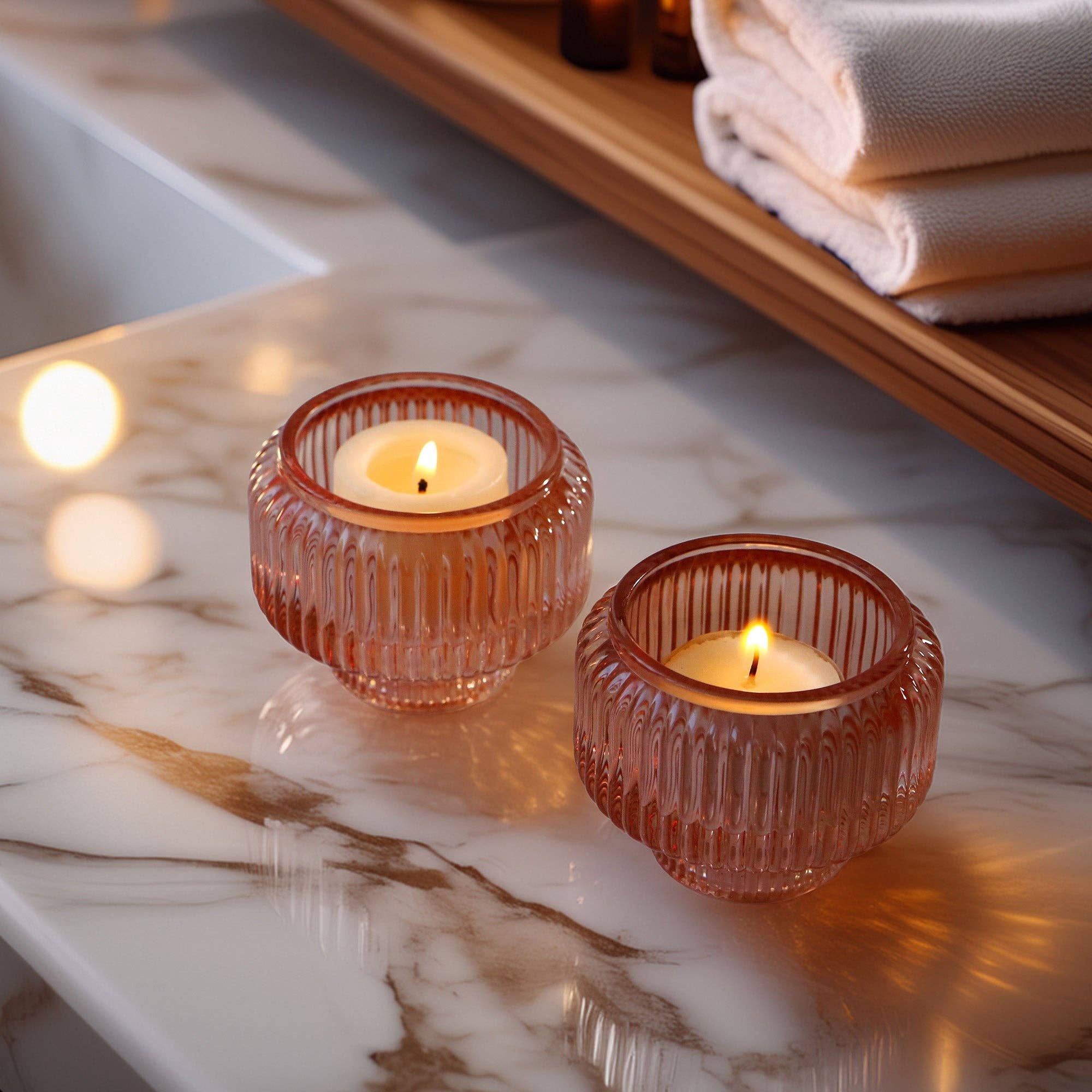 Fluted Glass Taper Holder