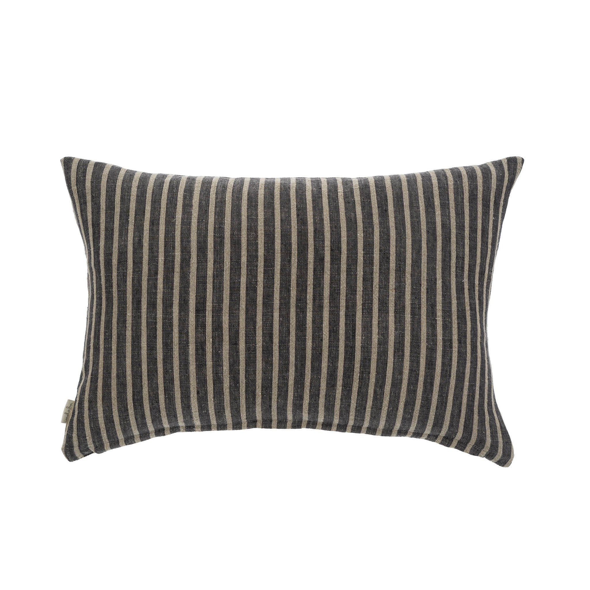 Pinstripe Linen Pillow Grey 16x24