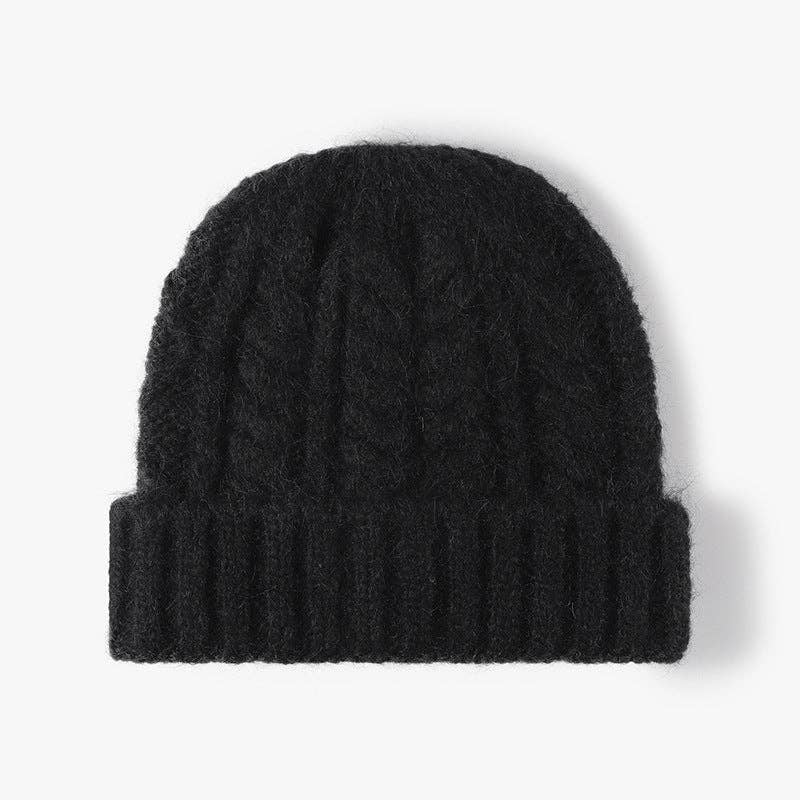 Solid Knit Jacquard Beanie