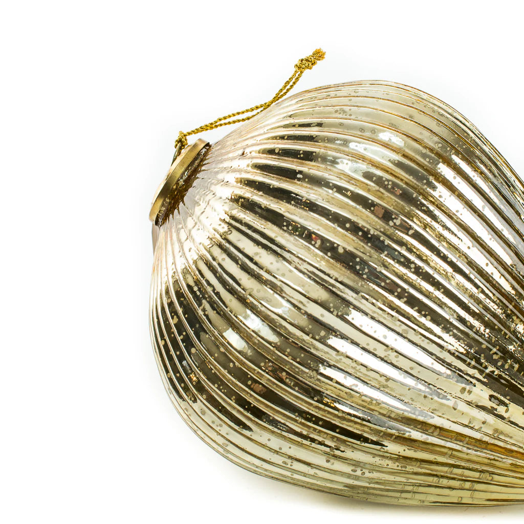 Giant Pleated Mercury Glass Ornament