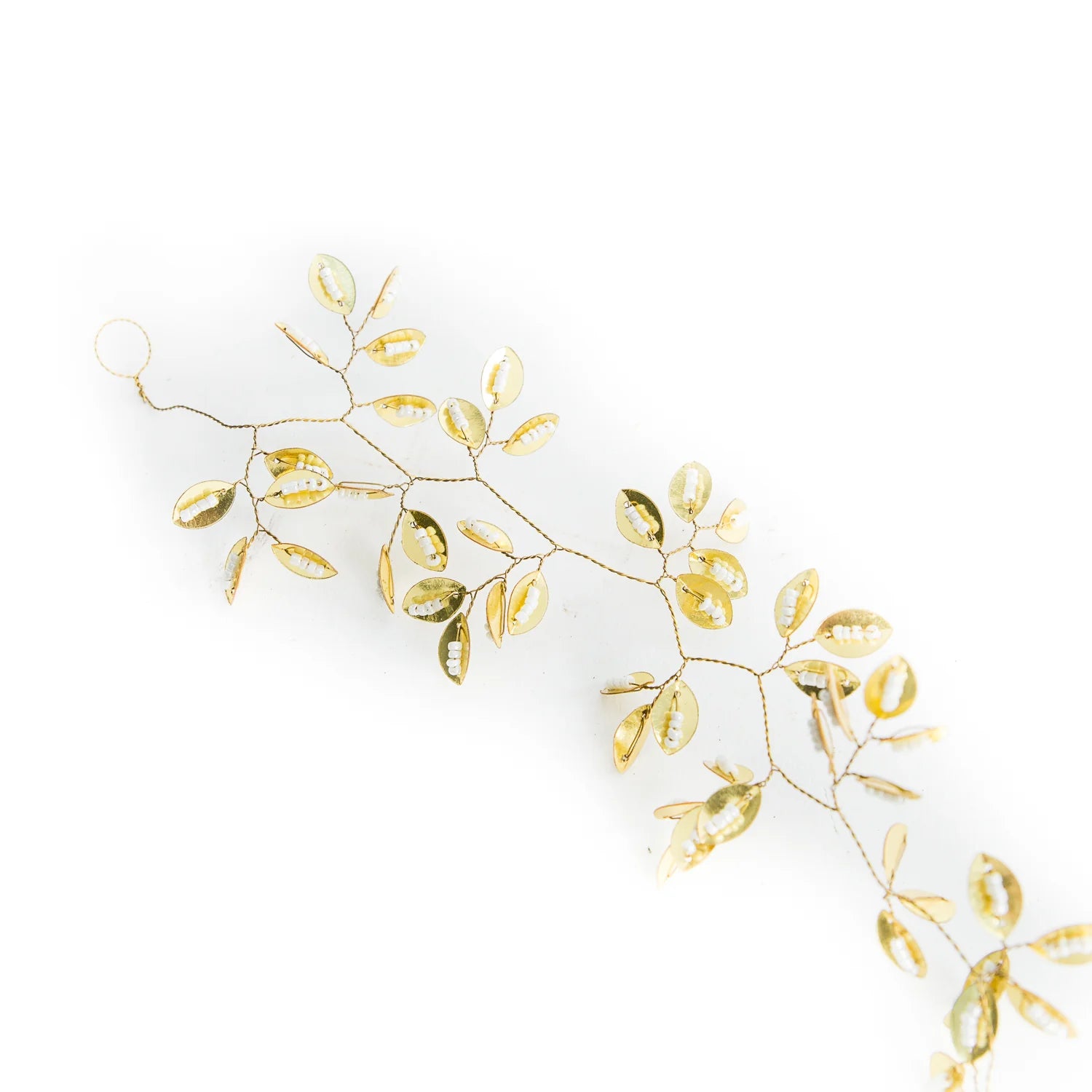 Gold leaf bead garland