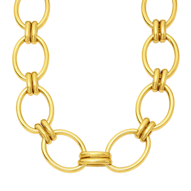 Ruby Oval Chain Necklace