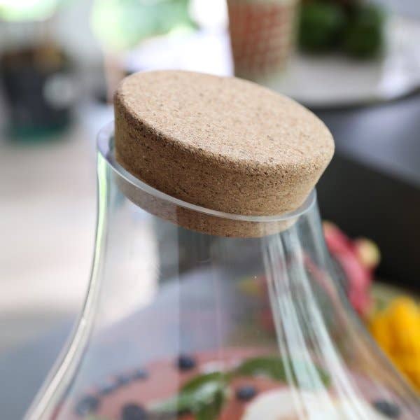 Pearl-Shaped Glass Beverage Dispenser w/ Cork Stopper