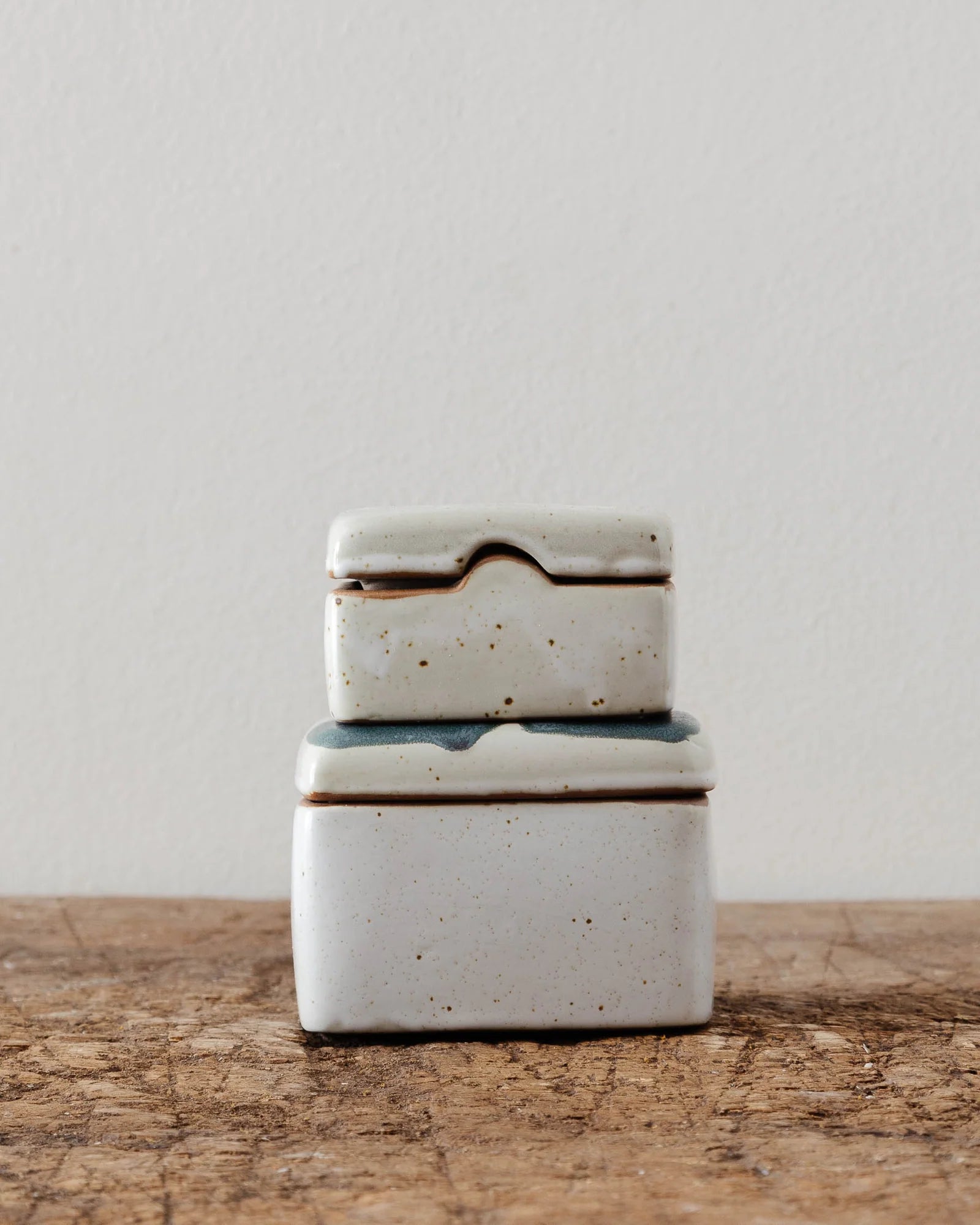 Hand-Painted Stoneware Box