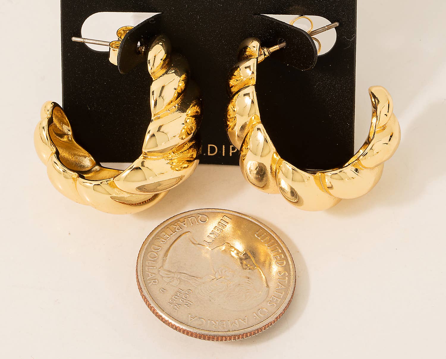 Gold Dipped Croissant Hoop Earrings