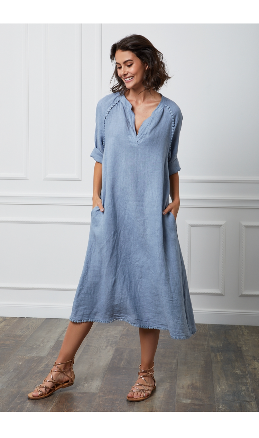 French Linen Midi Dress