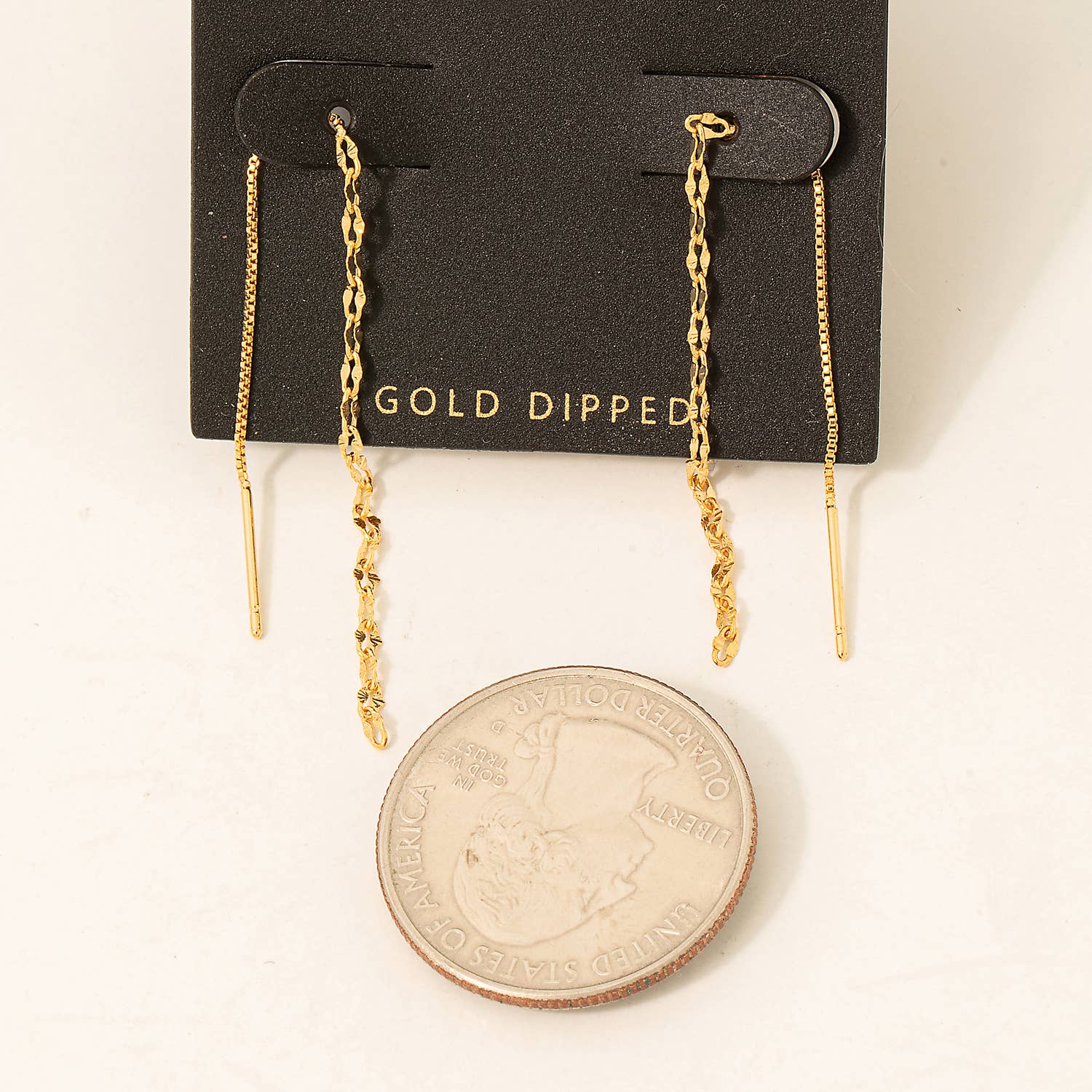 Gold Dipped Dainty Chain Threader Earrings