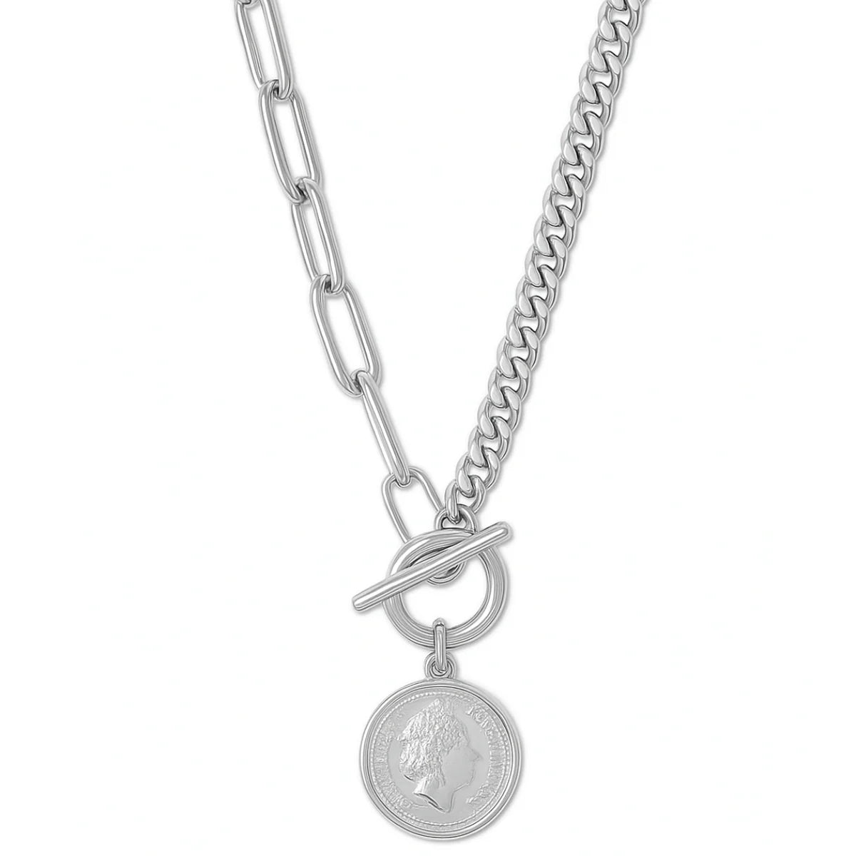 Stacie Toggle Chain Coin Necklace