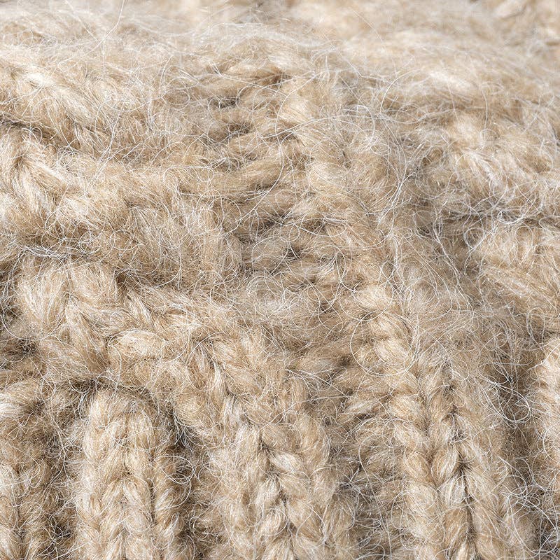 Solid Knit Jacquard Beanie