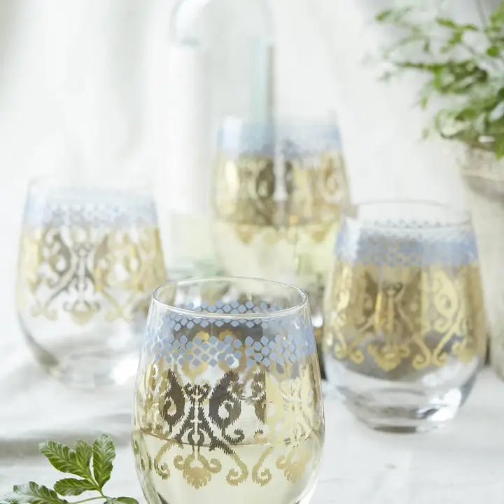 Golden Ikat Stemless