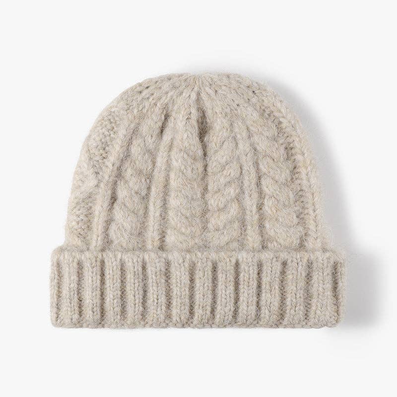Solid Knit Jacquard Beanie