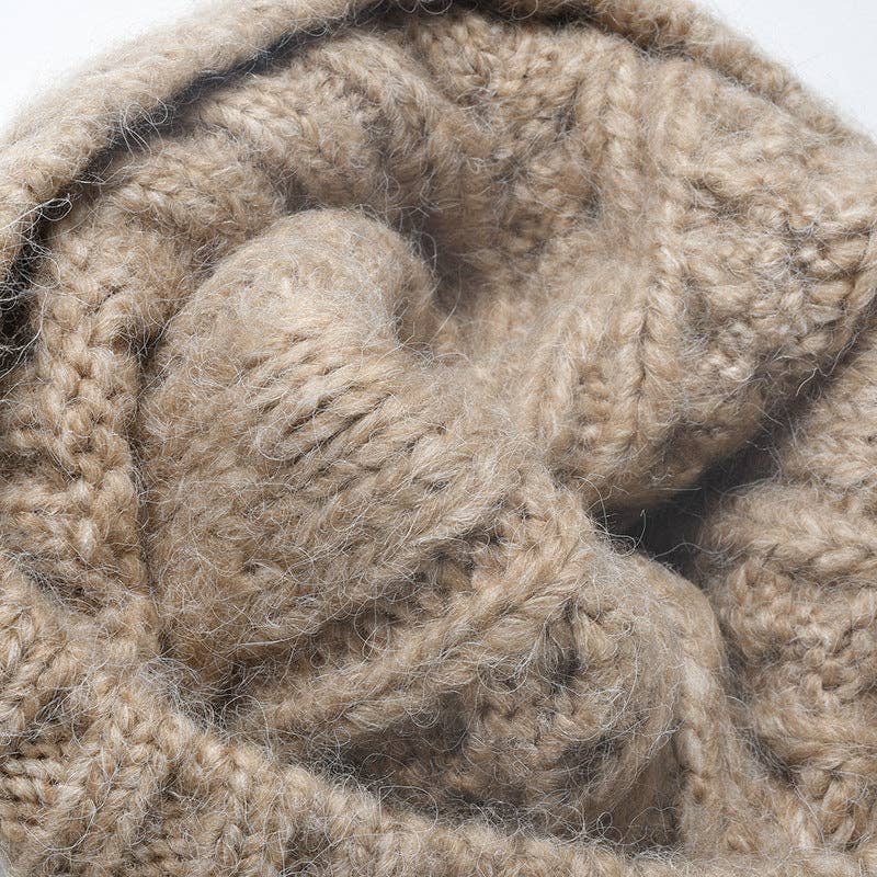 Solid Knit Jacquard Beanie