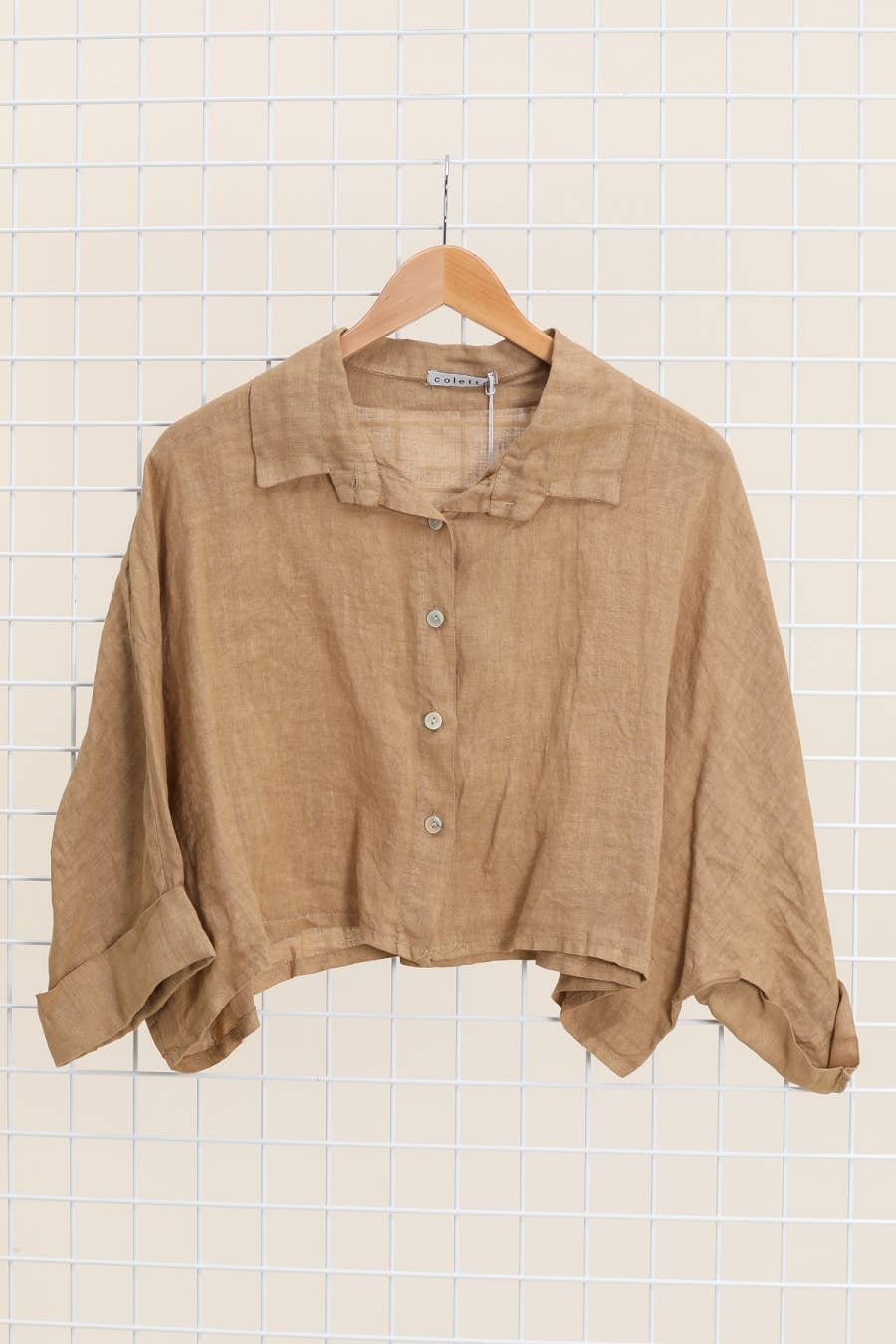 Linen crop shirt