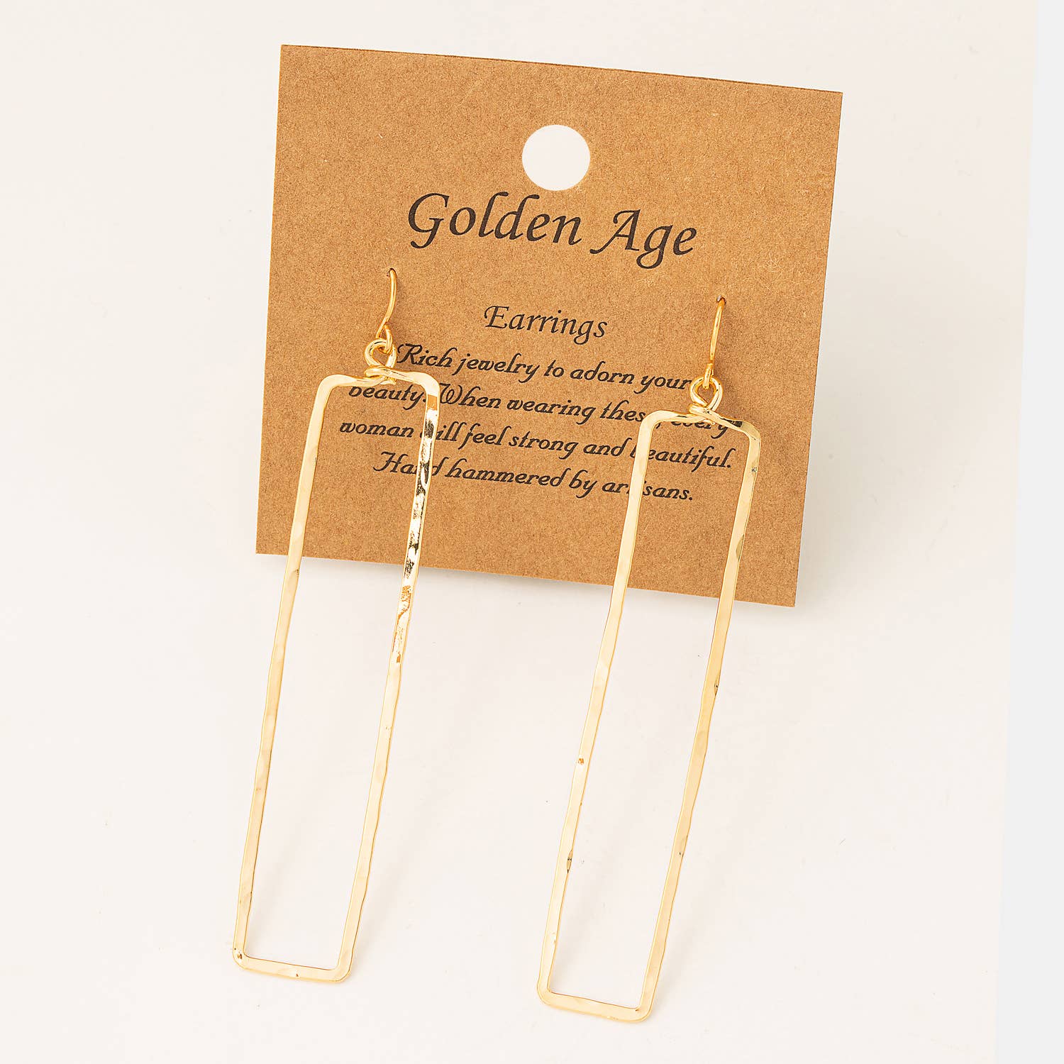 Wire Rectangle Drop Earrings