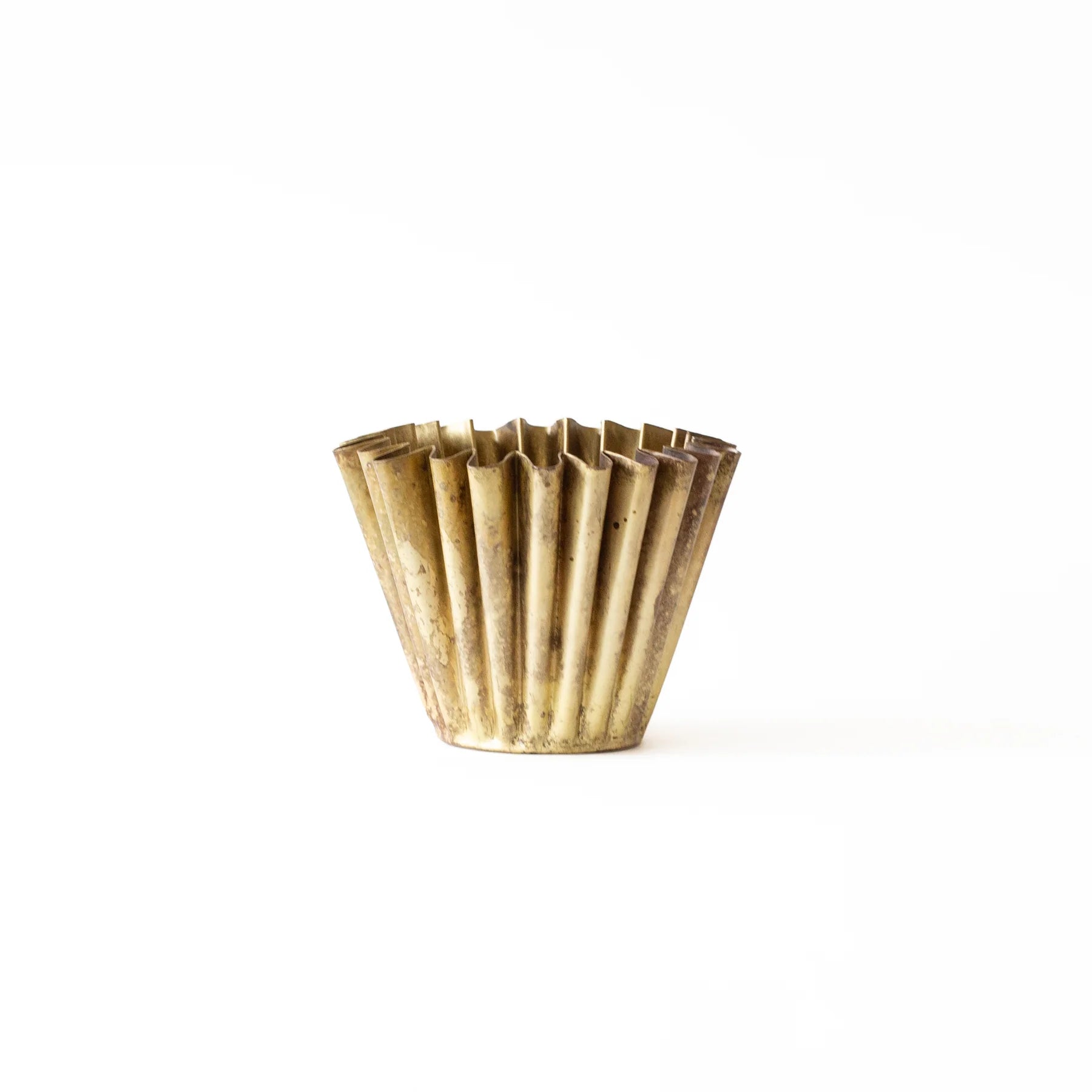 Fluted Brass Planter