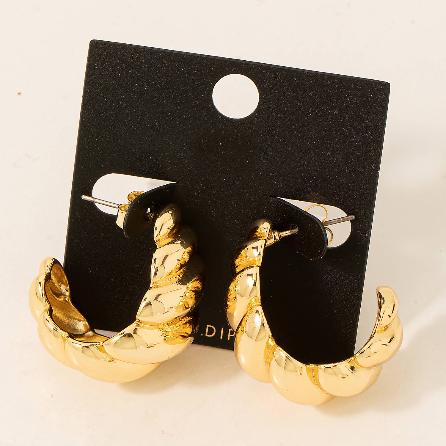 Gold Dipped Croissant Hoop Earrings