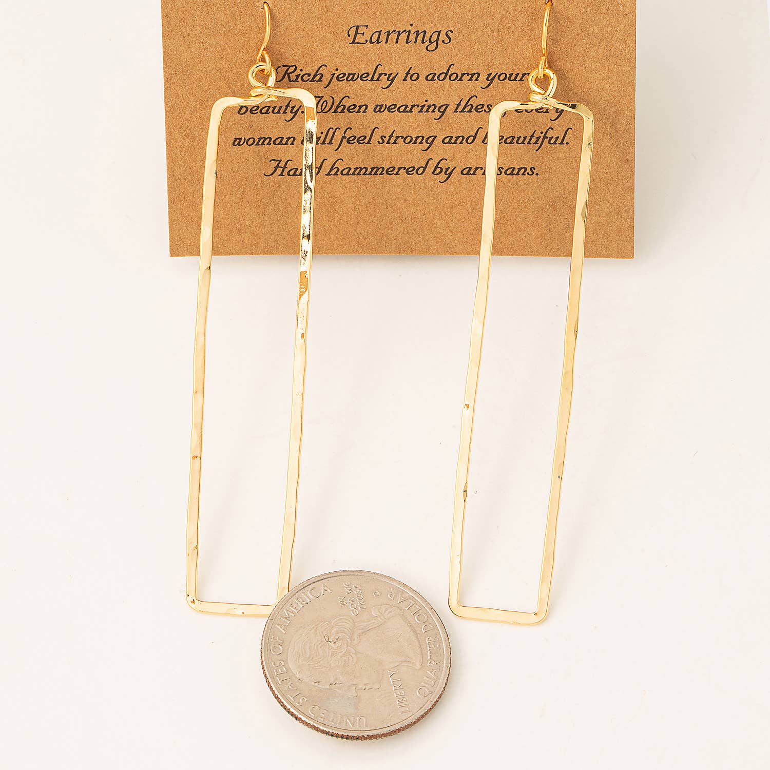 Wire Rectangle Drop Earrings