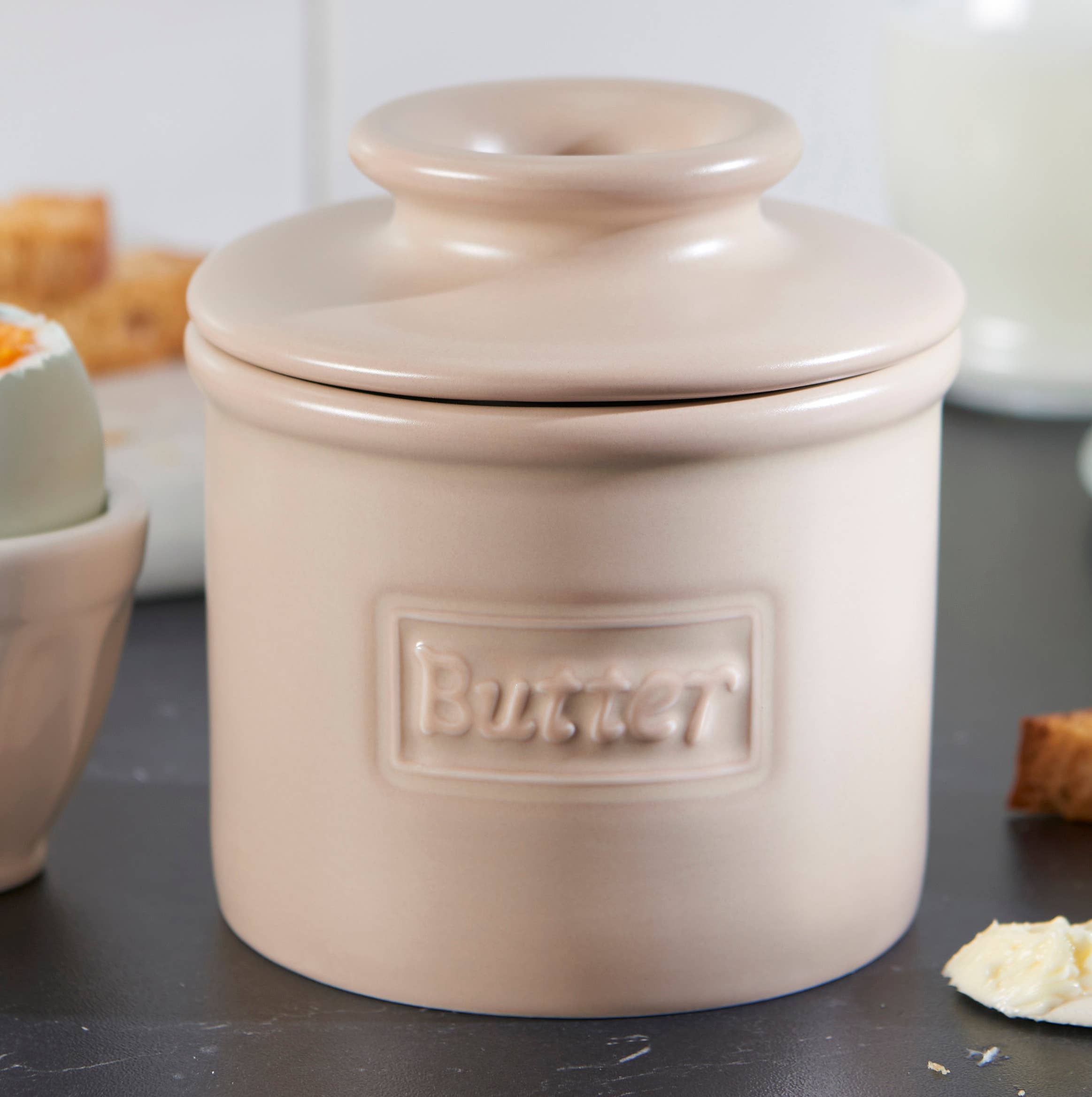 The Original Butter Bell® Crock - Cafe Matte Beige