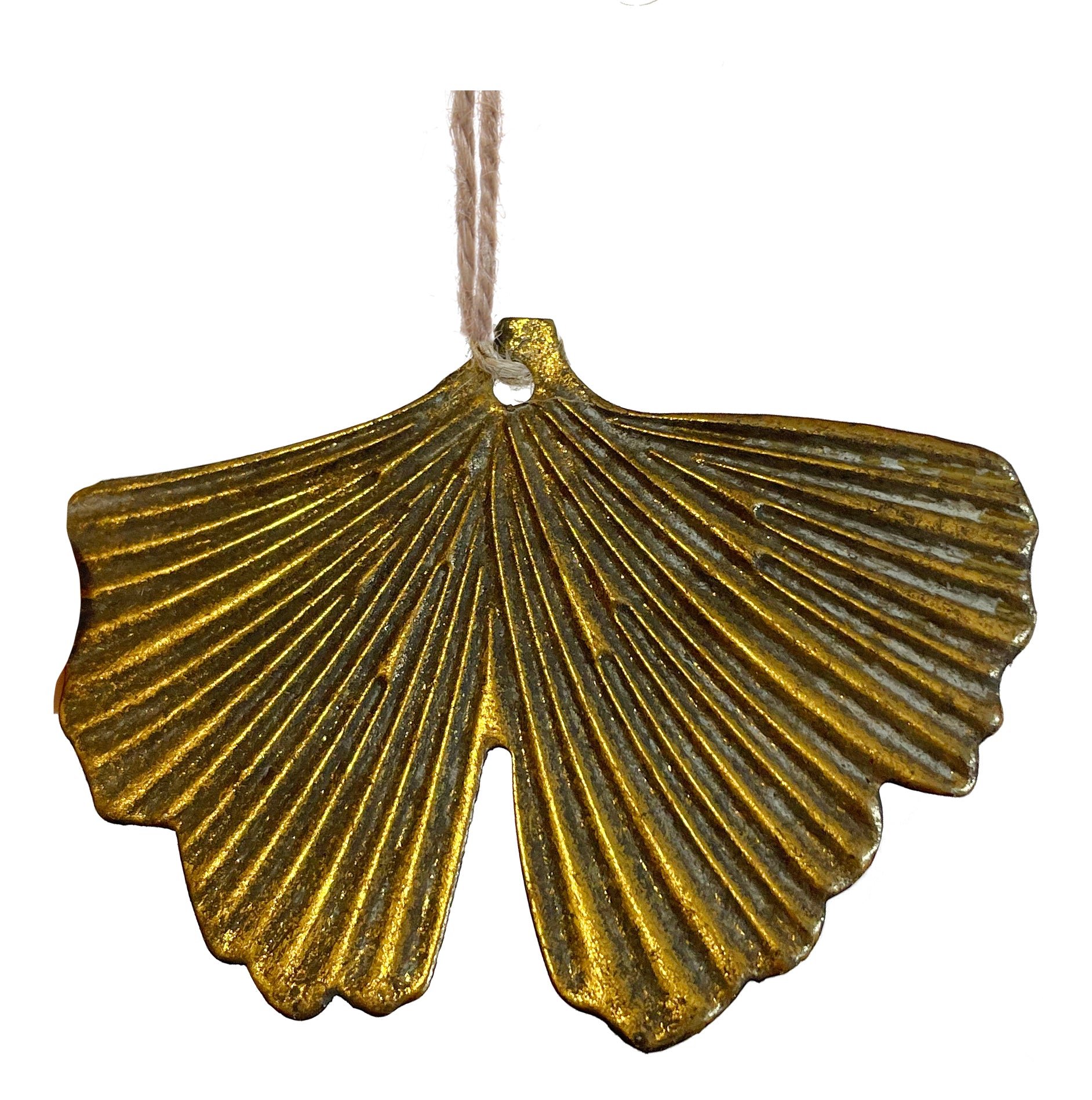 antique gold gingko orn