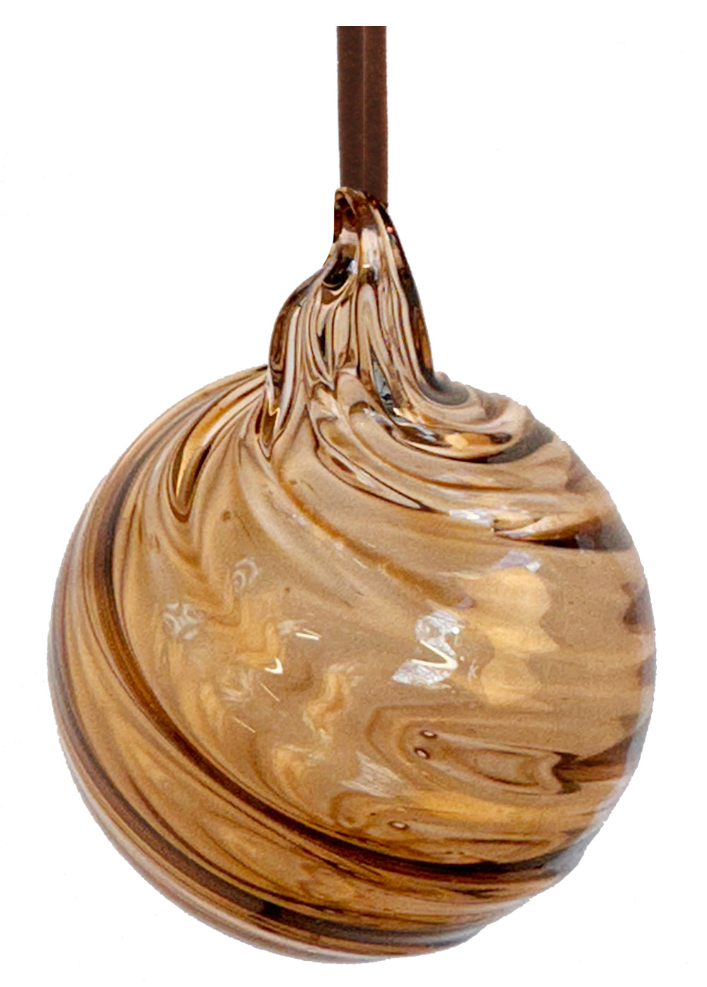 Glass swirl Ornament dk brown