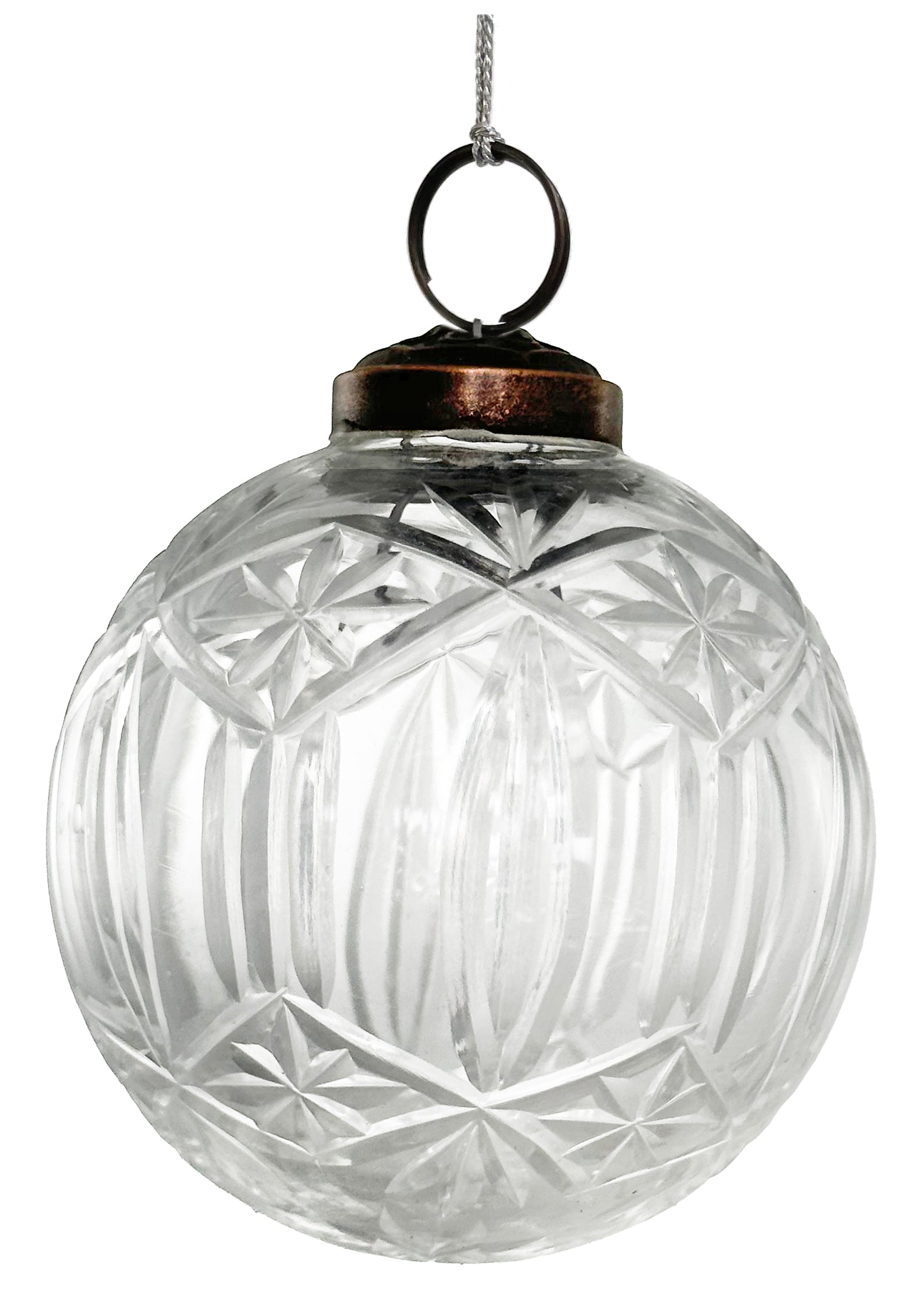 Clear Engraved Glass Ornament