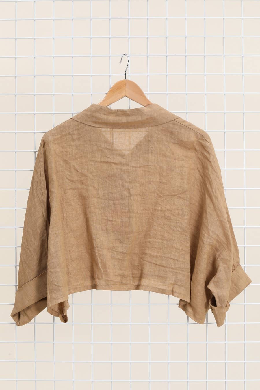 Linen crop shirt