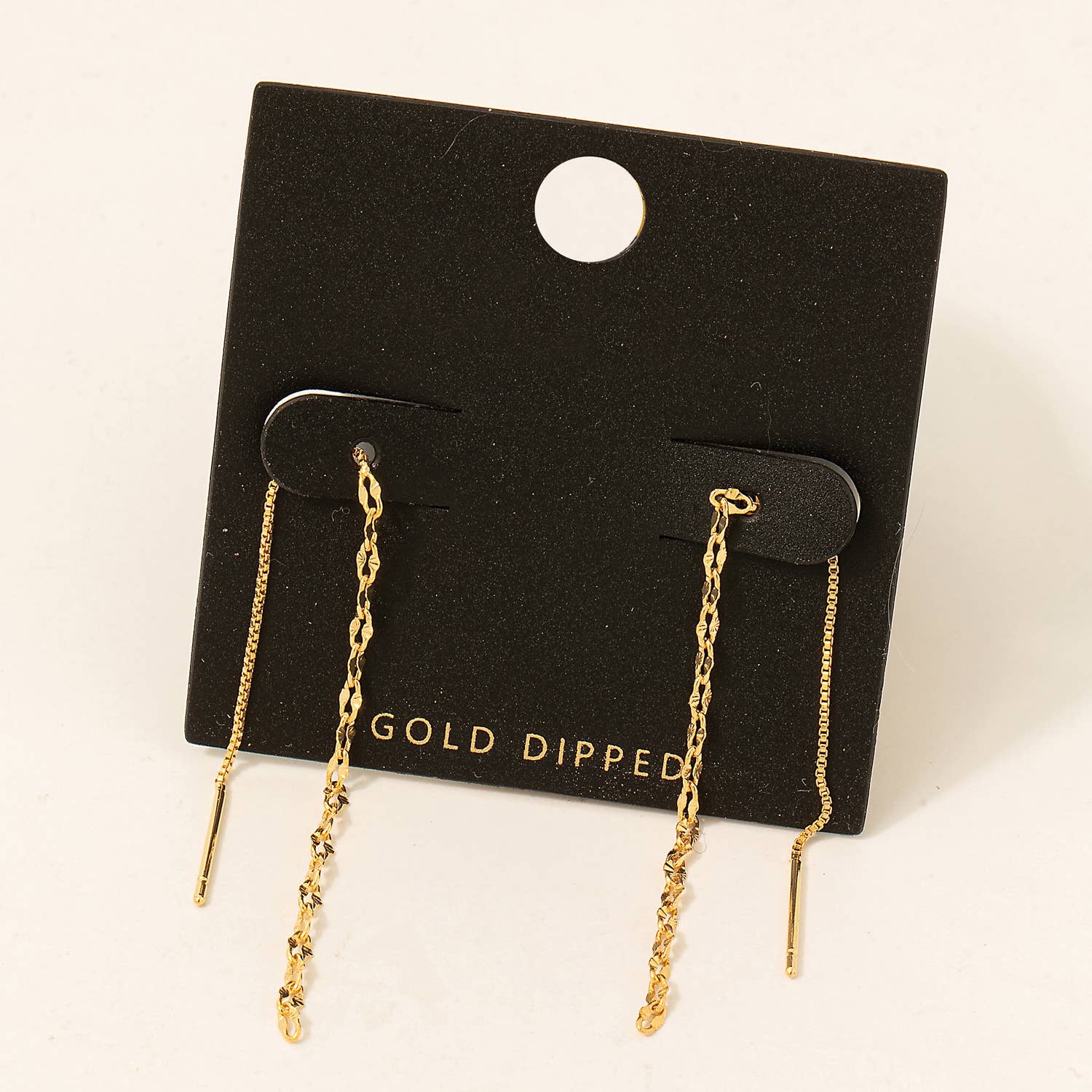 Gold Dipped Dainty Chain Threader Earrings