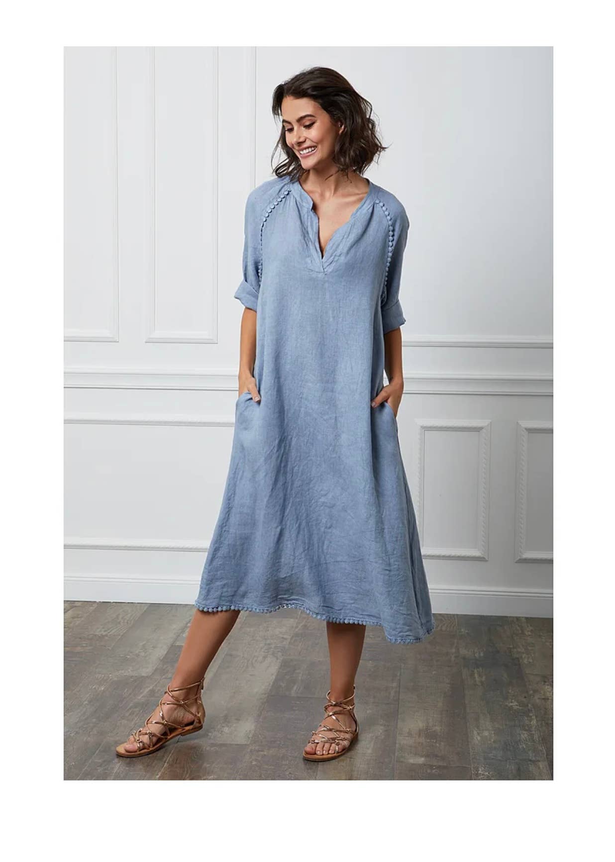 French Linen Midi Dress