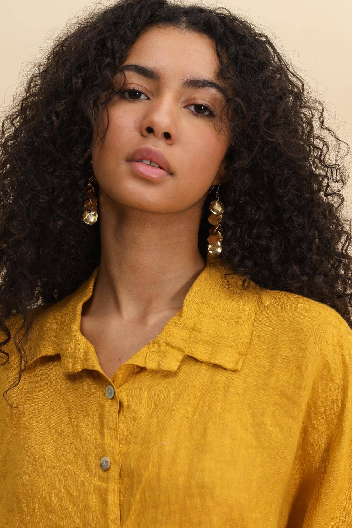 Linen crop shirt