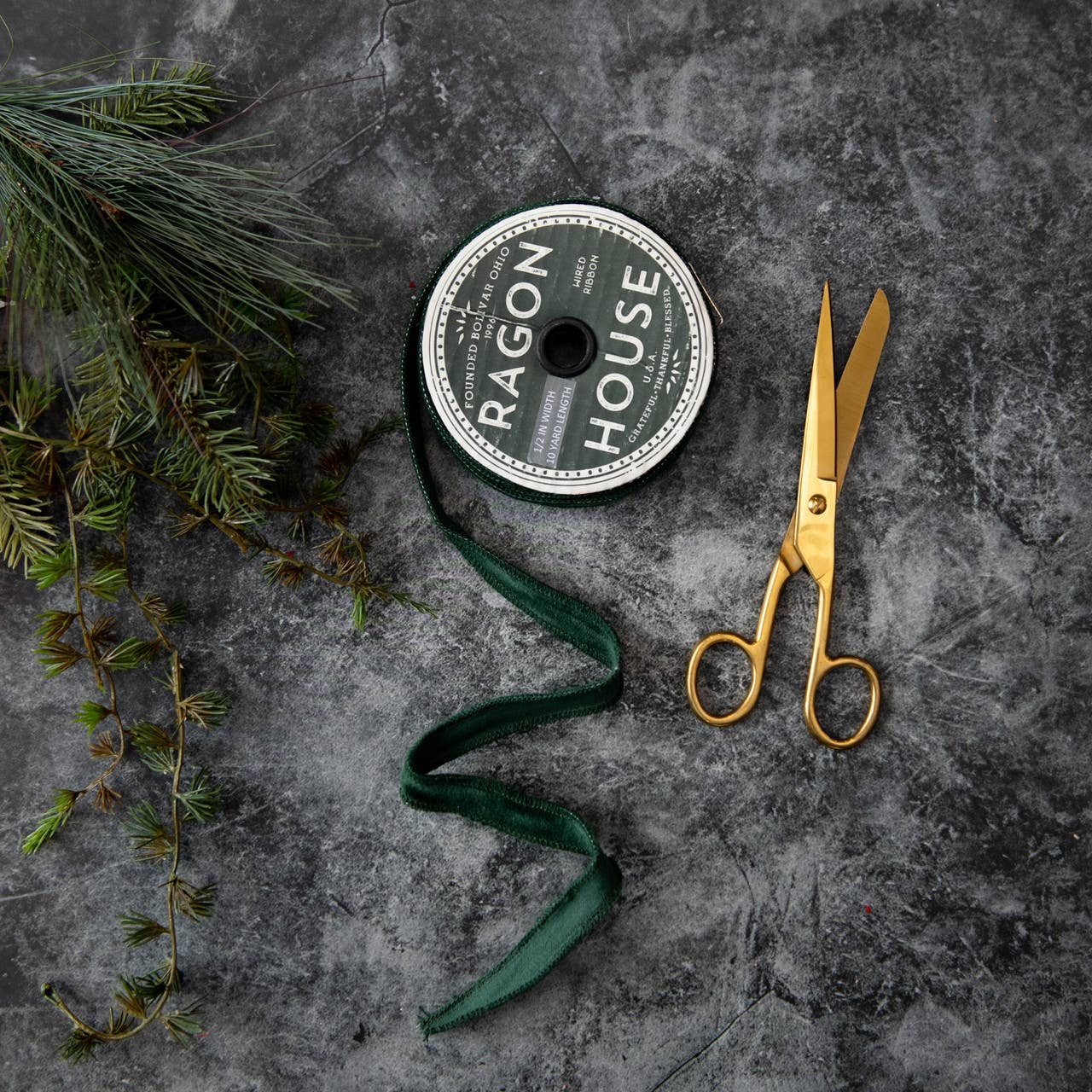 .5" EMERALD GREEN VELVET RIBBON