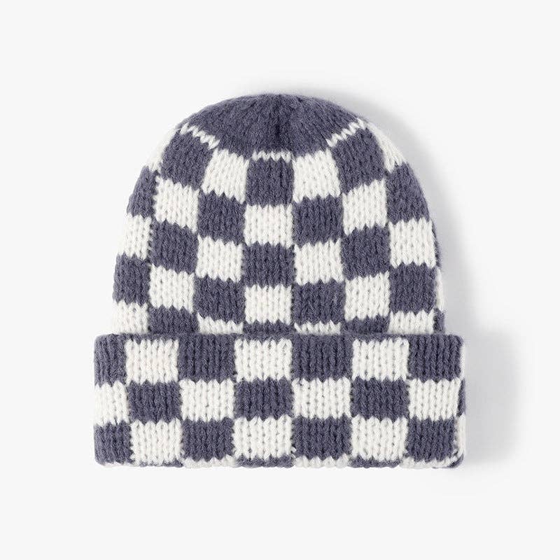 Checker Knit Beanie