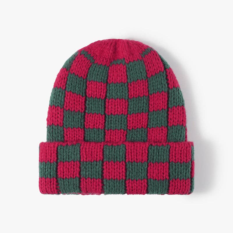 Checker Knit Beanie