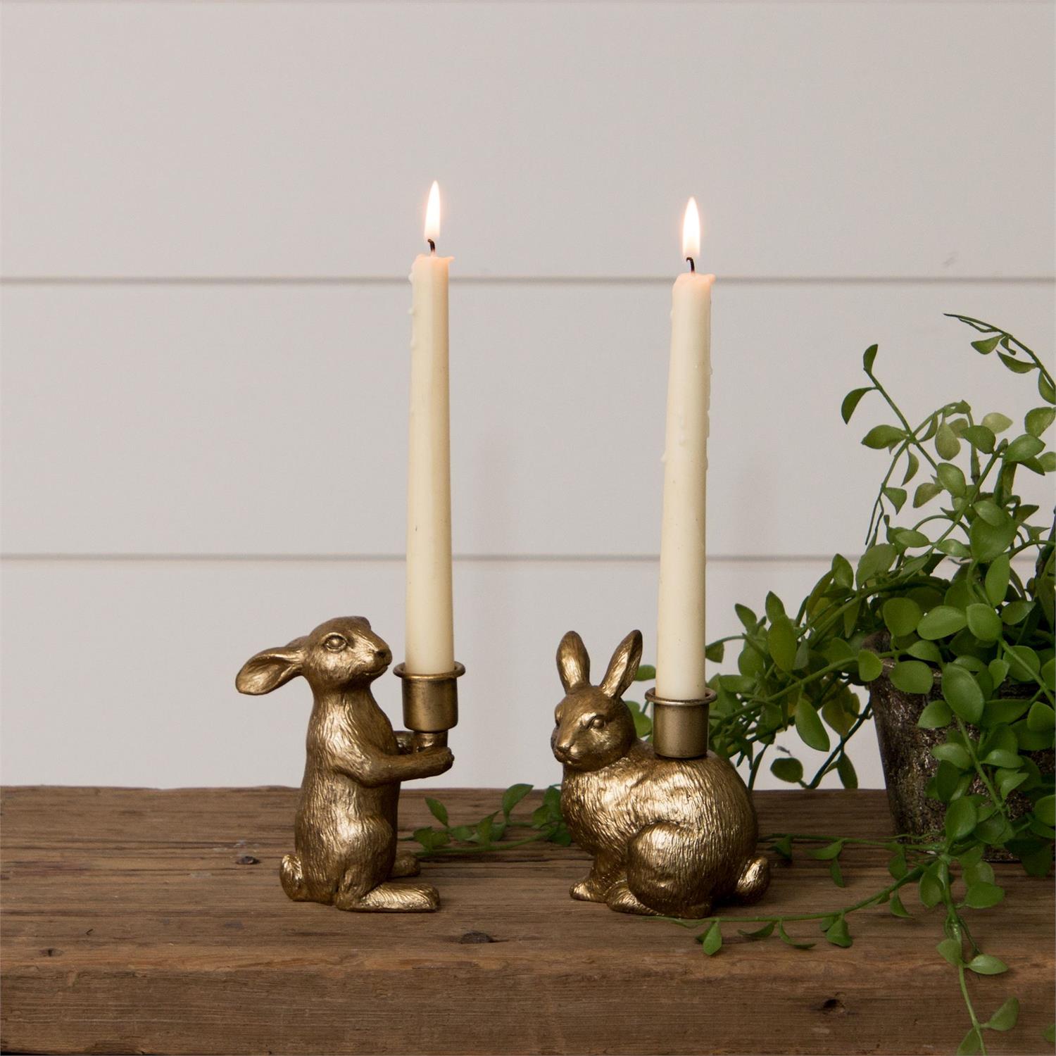 Gold Bunny Taper Holder