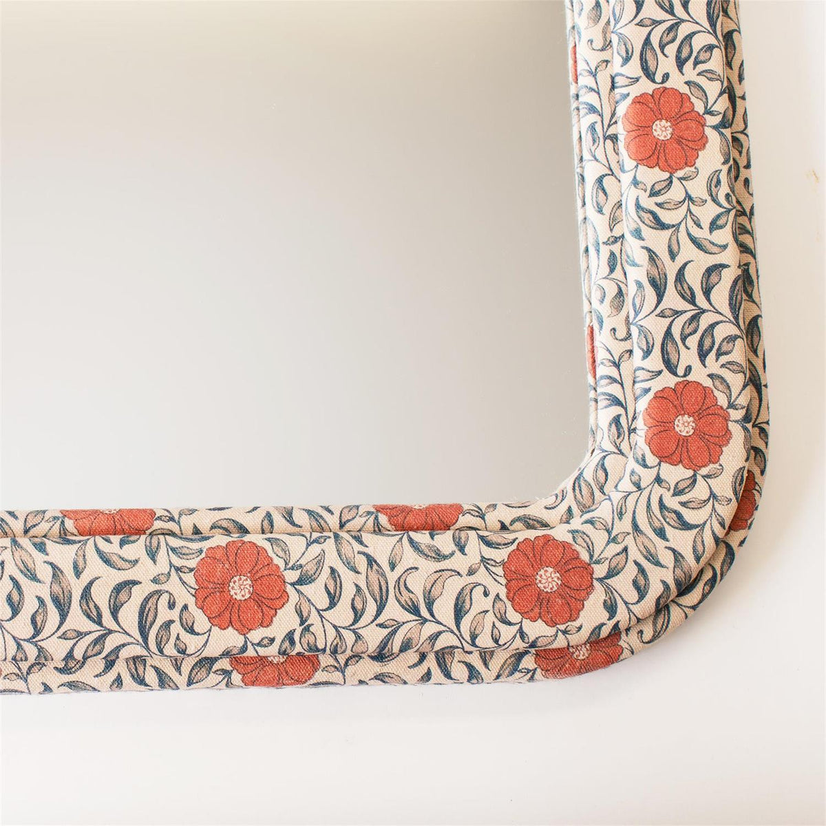Framed Mirror -Textile Floral Artistry